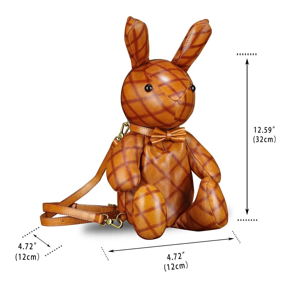 6798 Leather Backpack Kanpsack Rucksack Vintage Cute Rabbit Shape Crossbody - Picture 4 of 7